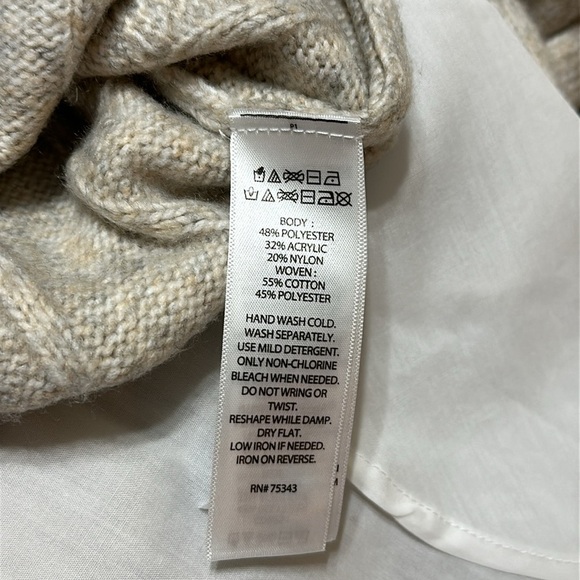 Rachel Zoe Layered Sweater Vest Blouse Women's White & Tan, Size Large - Picture 12 of 14